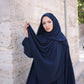 Medina Silk Abaya with Matching Attached Hijab - Navy Blue