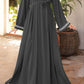 Flowy A-line Embroidered Abaya - Gray