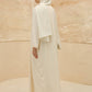 Fancy Elegant Open Abaya - Cream