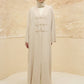 Fancy Elegant Open Abaya - Cream