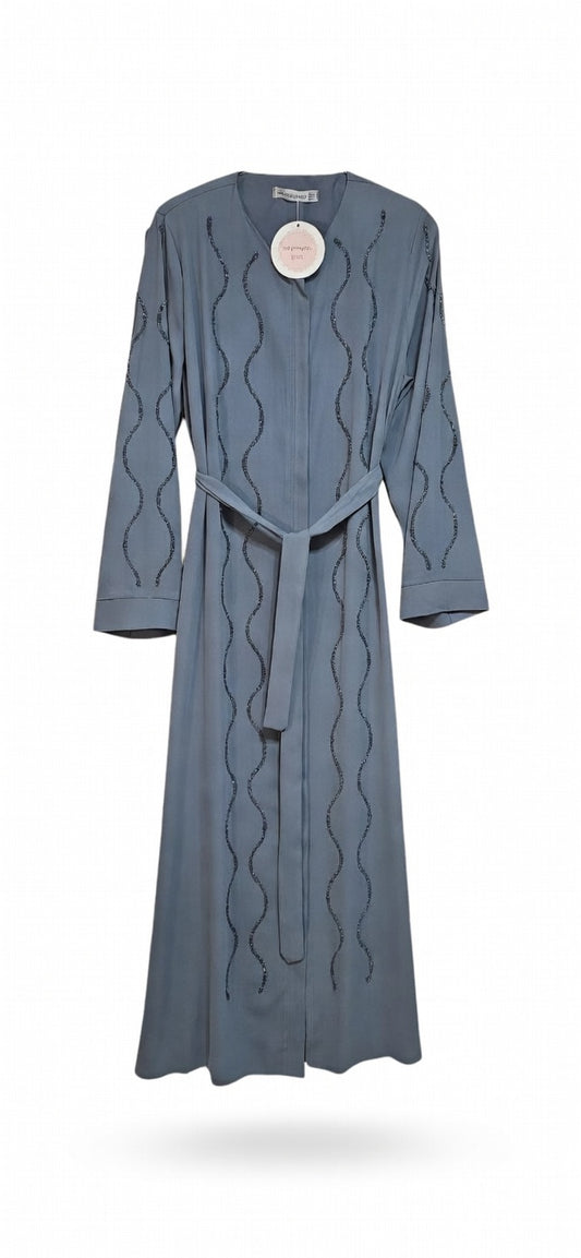 Wavy Crystal Abaya - Calm Blue