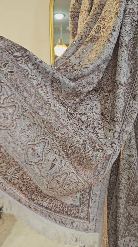 Pashmina Abaya 3 PC - Brown