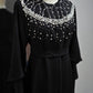 Beaded Pearl Collar Open Abaya
