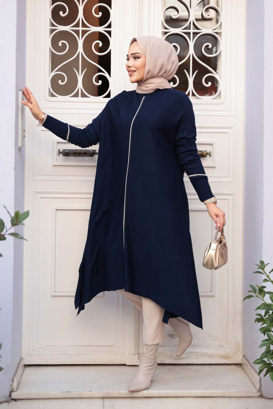 Long Swing Tunic - Navy Blue