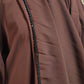 Medina Silk Abaya with Matching Attached Hijab - Brown