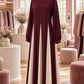 Coloblock Flowy Umbrella Abaya - Maroon