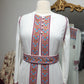 Cheerful 2 pc Ebroidered Thobe with Belt - White