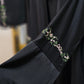 Embroidered Floral Boarder Abaya with Matching Hijab - Black