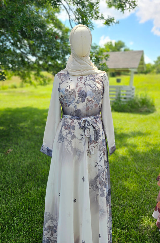 Fully Lined Chiffon Floral Dress