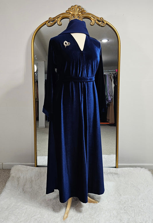 Royal Velvet Abaya - Royal Blue