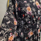 Tiered Floral Faux Wrap Dress - Black
