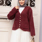Soft and Fuzzy Cardigan - Deep Red