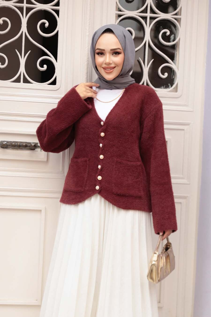 Soft and Fuzzy Cardigan - Deep Red