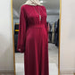 Delicate Floral Embroidered 2 PC Abaya - Rich Red