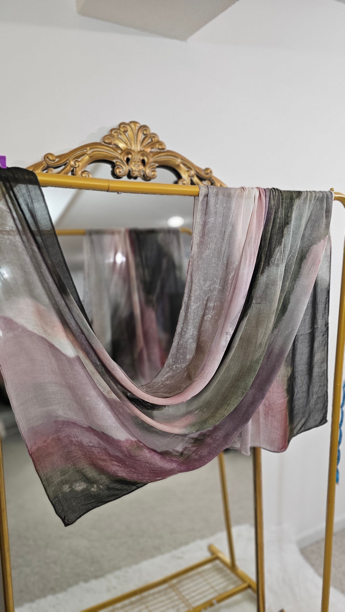 Premium Bamboo Modal -Dusty Mauve Abstract