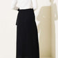 Side Tie Wrap Linen Skirt