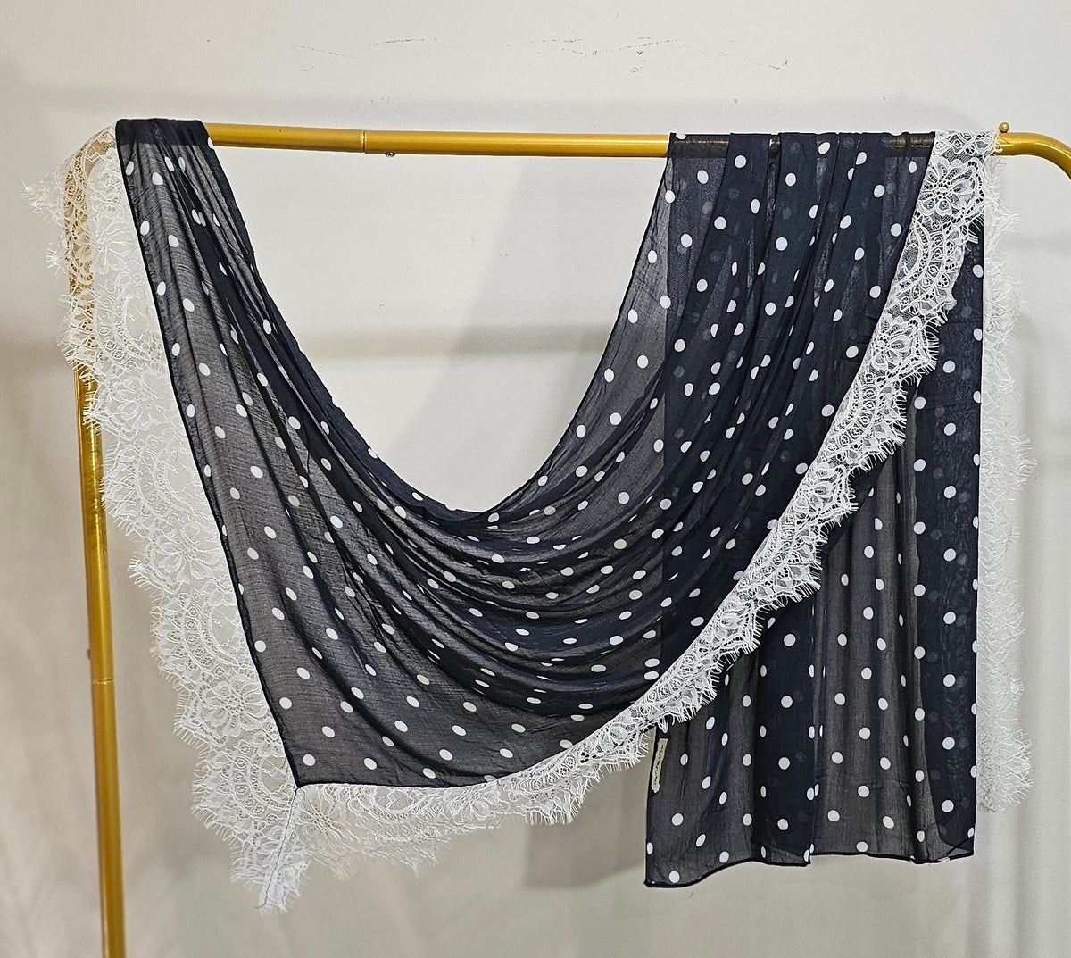 Premium Bamboo Modal Polka Dot With Lace