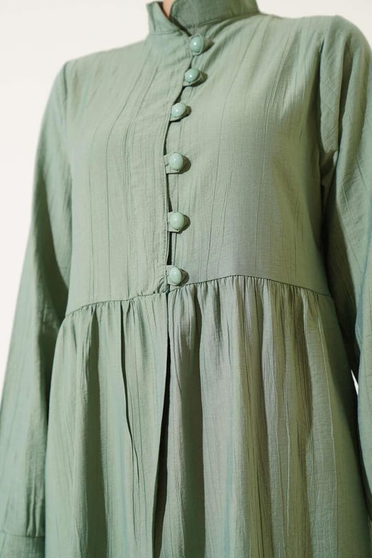 Maxi Half-Buttoned 2pc Set - Green