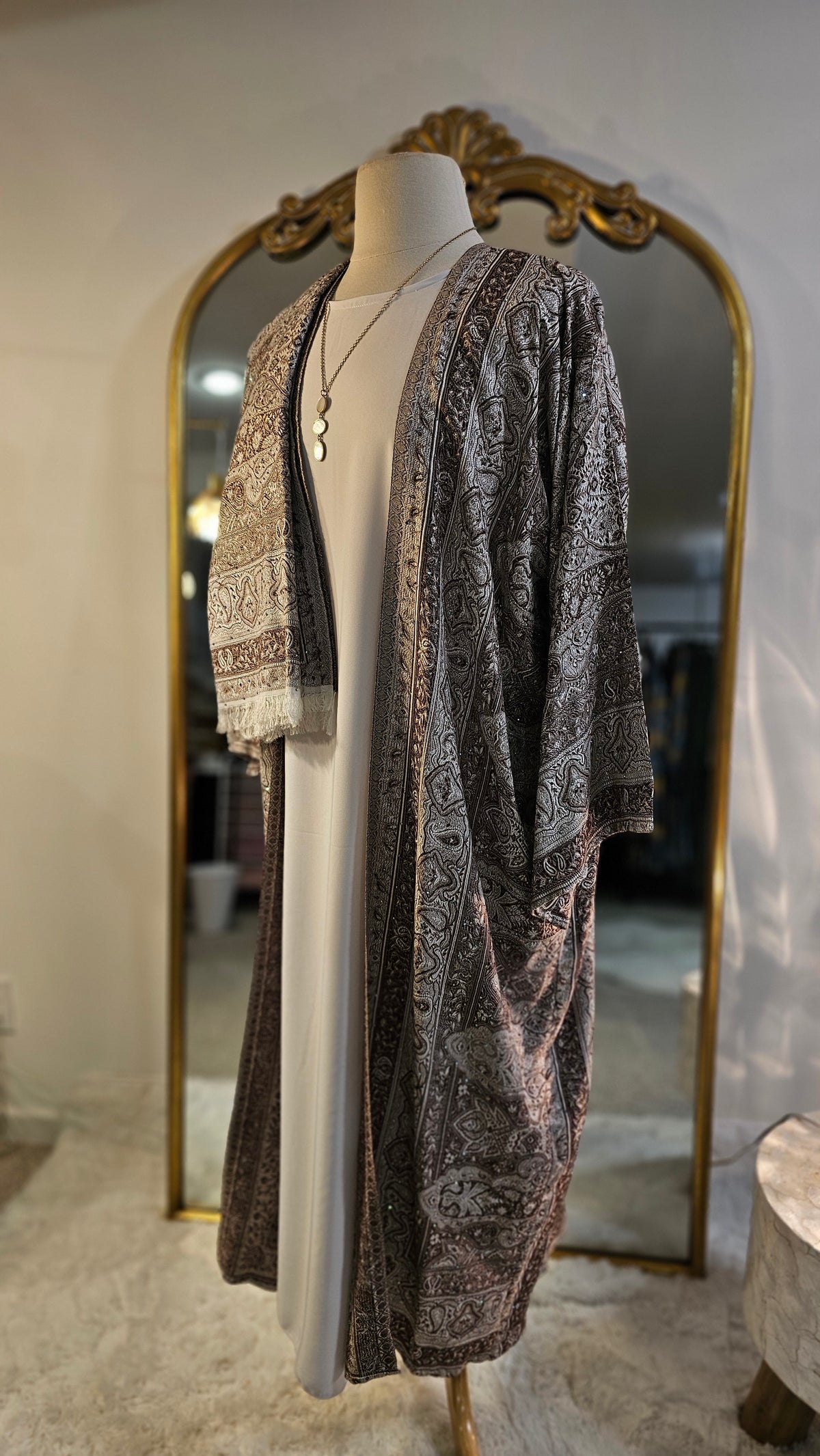 Pashmina Abaya 3 PC - Brown
