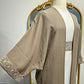 Kimono 3PC Embroidered Abaya - Beige