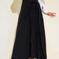 Side Tie Faux Wrap Maxi Skirt - Black