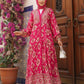 Viscose Pattern Maxi Dress - Pink
