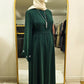 Delicate Floral Embroidered 2 PC Abaya - Rich Green