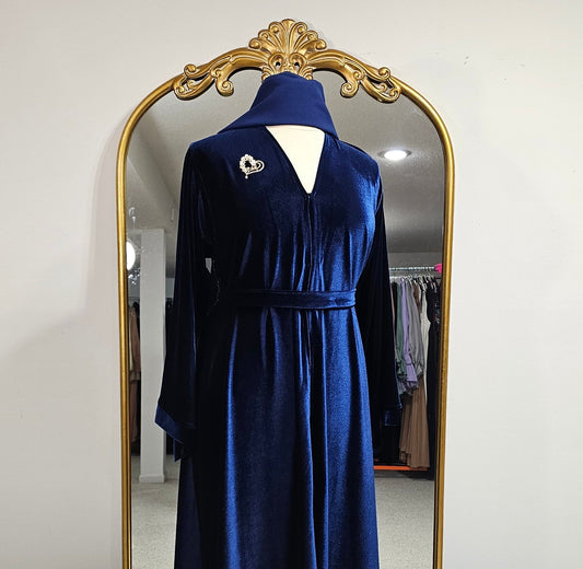 Royal Velvet Abaya - Royal Blue