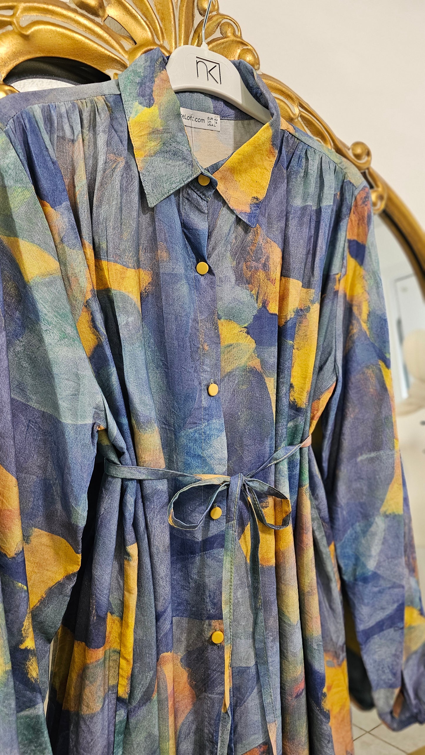 Oversized Abstract Print Long Tunic