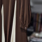 Coloblock Flowy Umbrella Abaya - Rich Brown