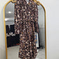 Oversized Brown Floral Long Tunic