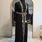 Embroidered calligraphy 3 PC kaftan Dress - Black