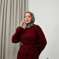 Fully Lined Knit Eyelet Dress - Rich Red