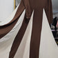 Coloblock Flowy Umbrella Abaya - Rich Brown