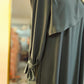 Asymmetrical Overlay Ruched Sleeve Abaya - Dusty Sage