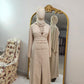 Fancy Elegant Open Abaya - Cream