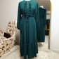 Ruffle Drawstring Maxi Dress - Teal