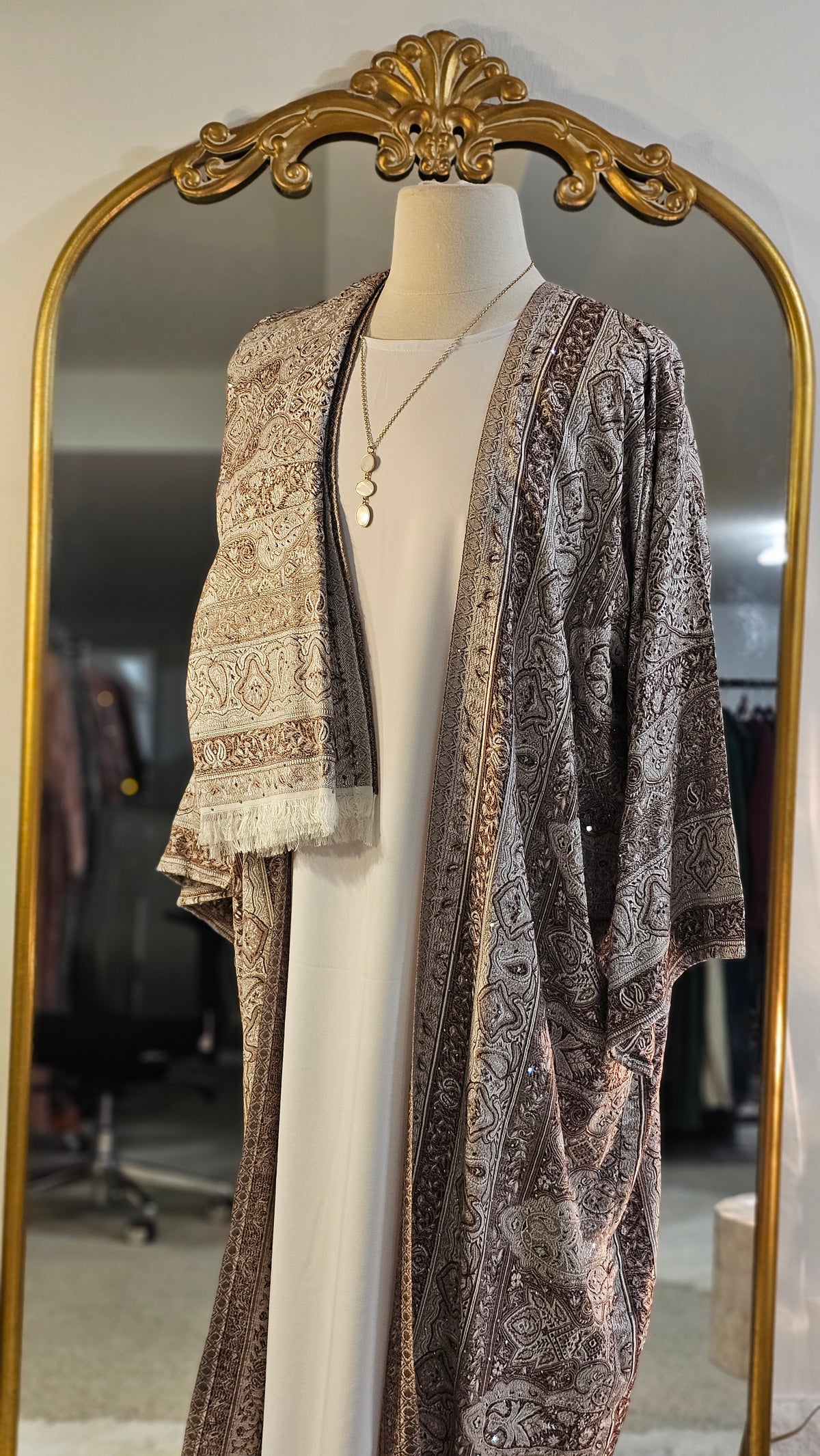 Pashmina Abaya 3 PC - Brown