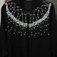 Beaded Pearl Collar Open Abaya