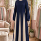 Colorblock Flowy Umbrella Abaya - Classic Navy