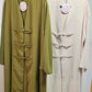 Fancy Elegant Open Abaya - Mustard Green