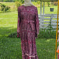 Pleated Satin Maxi Dress - Maroon
