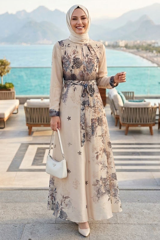 Fully Lined Chiffon Floral Dress
