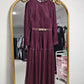 Fully Lined Lace Dress - Burgundy