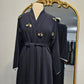 Dragonfly Open Abaya - Navy Blue