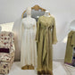Faux Wrap Gold Brooch Maxi Dress - Muted Lime