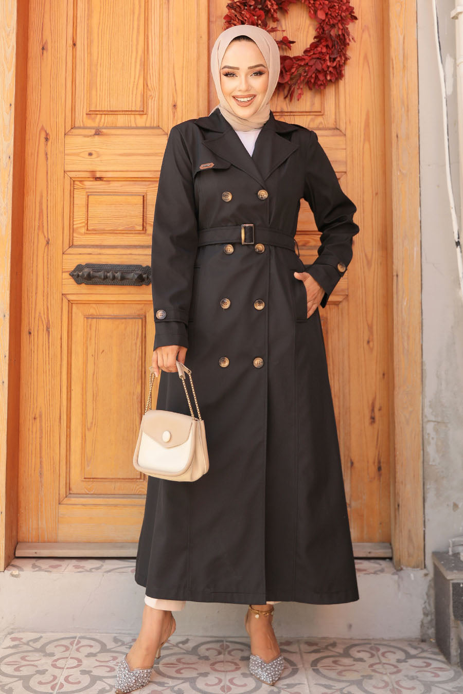 Maxi Trench Coat - Black