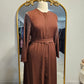 Ombre Sparkle Sleeve Abaya - Warm Brown