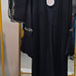 Embroidered Floral Boarder Abaya with Matching Hijab - Black