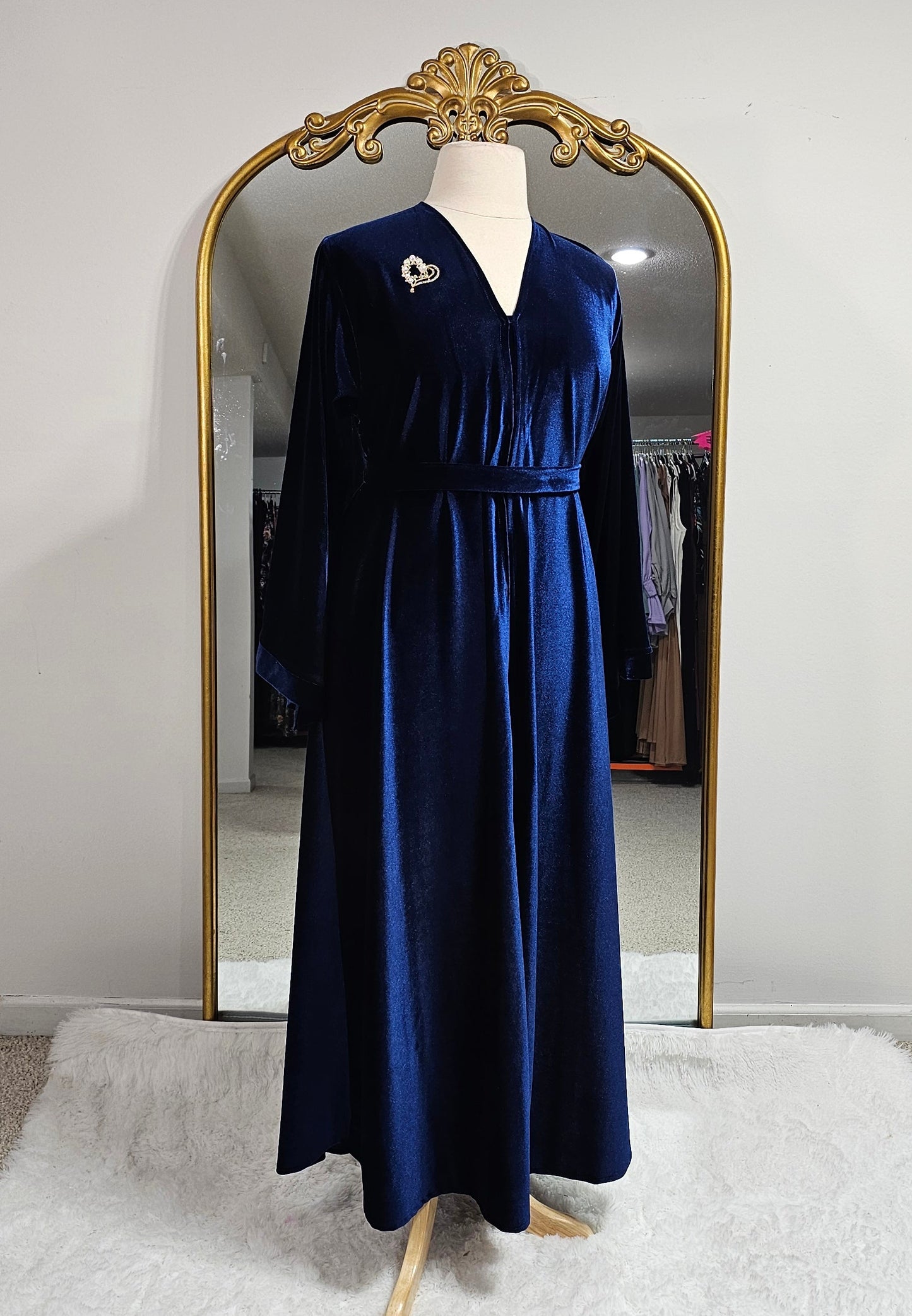 Royal Velvet Abaya - Royal Blue